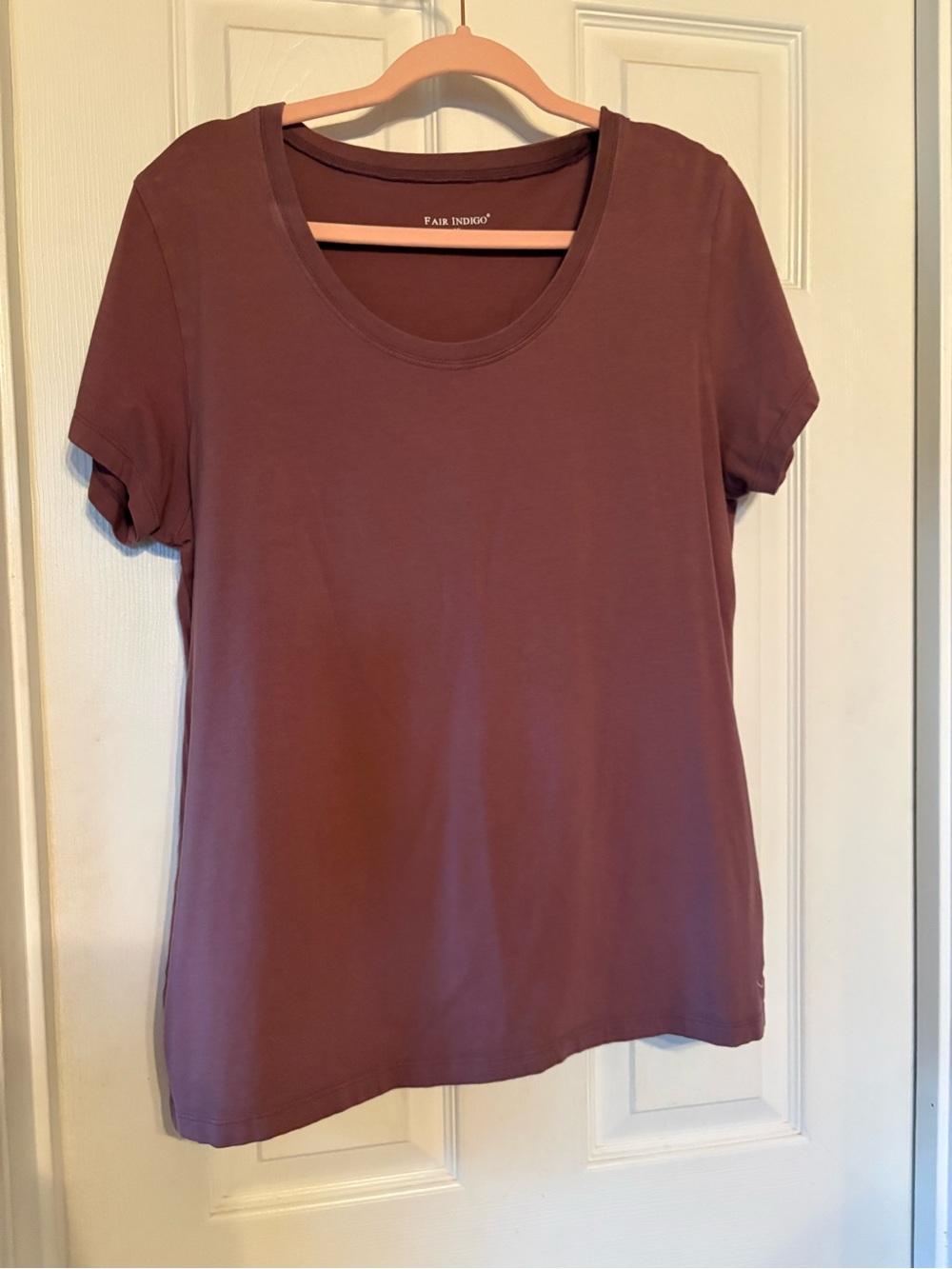 Fair Indigo Mauve Scoop Neck Short Sleeve Tee